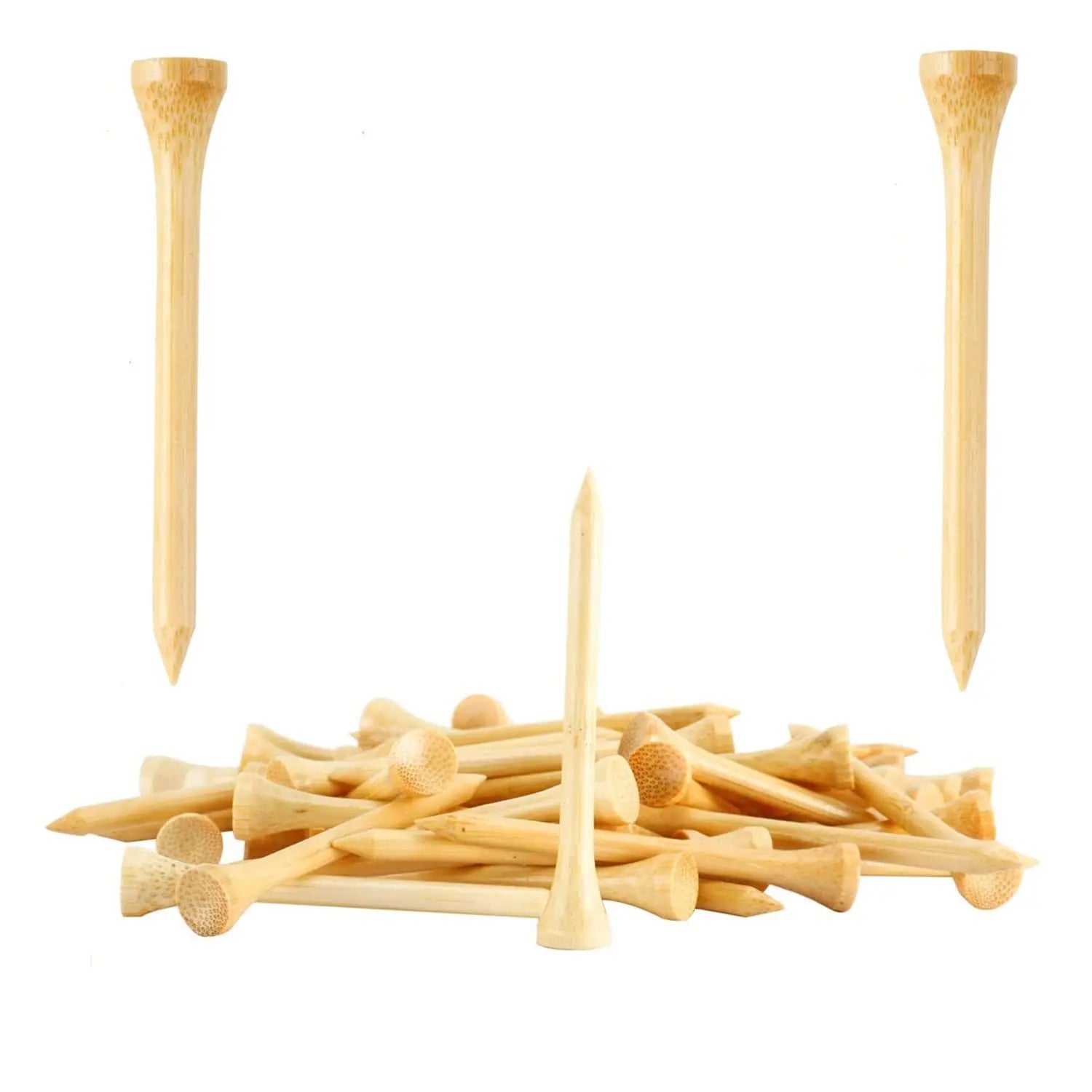 Professional Biodegradable Bamboo Golf Tees 2-3/4 Inch or 3-1/4 Inch Stronger Than Wooden Ones with Less Friction