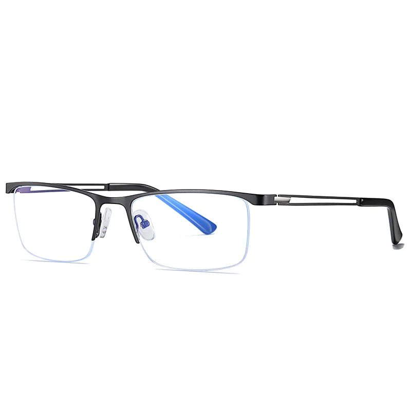 Blue Light Blocking Business Style Semi Rimless Glasses Frame for Men Optical Glasses Square Eyeglasses Frame OEM Brand Model