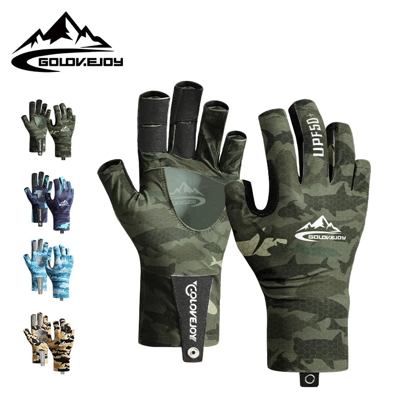 GOLOVEJOY XG70 Hot Selling Professional Half Finger Fishing Gloves High-end Thin Soft Fishing Apparel Sun Gloves