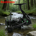 [Germany Stock] Rooblinos RF Left Hand Spinning Reel 5.2:1 Gear Ratio Nylon Body for Fake Bait Fishing in River Lake & Stream