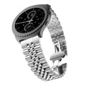 Stainless Steel 5 Beads Solid Luxury Durable Watch Band Strap for Smart Watch 5 Links Double Butterfly Buckle 20mm/22mm Custom
