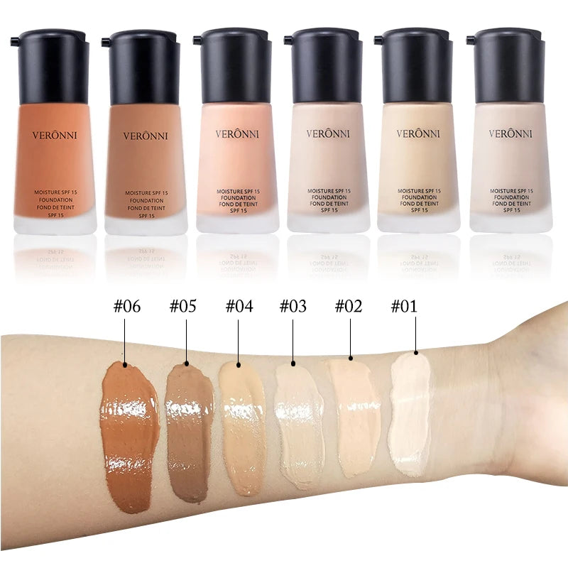 Waterproof Full Coverage Liquid Foundation Concealer Whitening Pore Minimizing Features Cream Form for Dark Skin Tone Wholesale