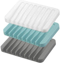 Hot Sale Premium Modern Eco-Friendly Portable Silicone Soap Dish Detachable Self-Draining Sponge Holder Bathroom Tray Home