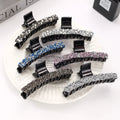 MIO New Arrival 9.5cm Hair Claw Clamp Crystal Glitter Claw Clip for Women Girls Pearls Plastic Big for Thick Hair Shark Clamp