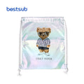 BestSub Wholesale Light Blue Sublimation Gradient Sport Drawstring Backpack Custom Drawstring Bags With Logo