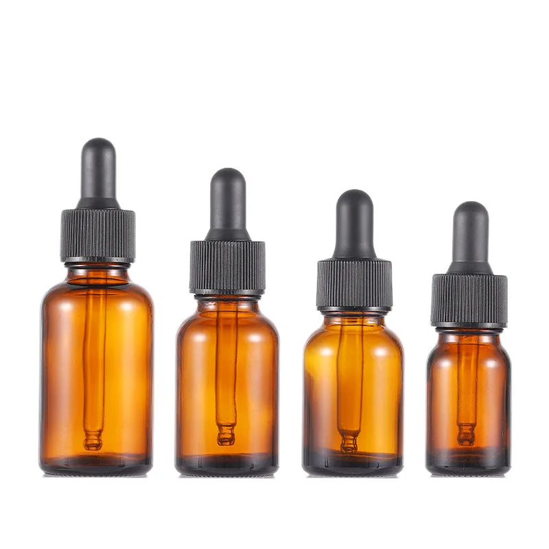 Customized Round 10ml 15ml 30ml Glass Essential Oil Dropper Bottle Handcrafted Sizes for Your Needs