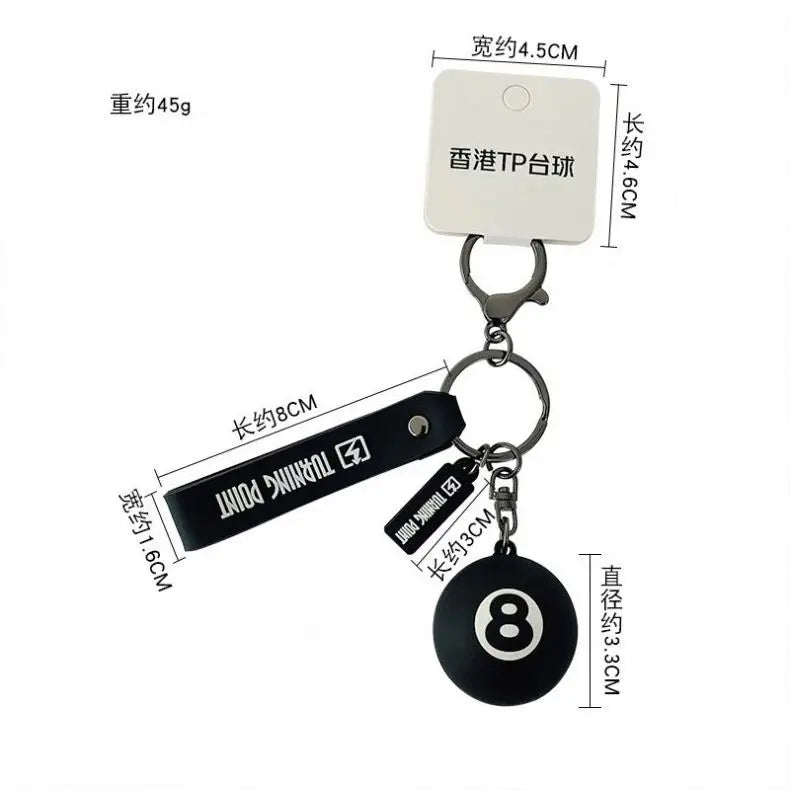 Mini Billiard Shaped Keychain Assorted Colorful Billiards Pool Keyring Small Ball Creative Hanging Decorations for Man Best Gift