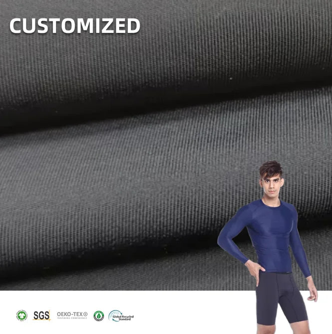 Recycled Fabric Custom Apparel Manufacturer GRS Certified 200gsm Rpet Fabric for Recycled Fabric Swimwear Men