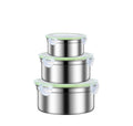 Multiple Size Stainless Steel Food Storage Container Small Bento Box Lunch Round Silicone Lid Food Container