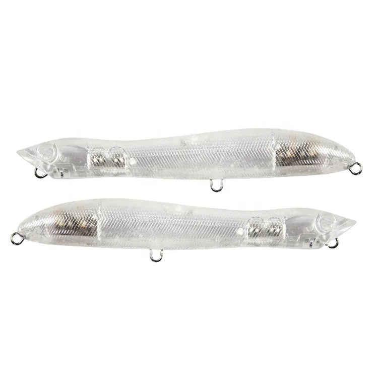 Long Throw Water Surface Fishing Tackle Baits Popper Lure Top Water Unpainted Artificial Plastic Lifelike Freshwater Blanks