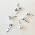 5 Petal Gem Nostril Pin Stud Jewelry 3.5mm Flower Top Ends Stainless Steel Earring Backs Post Ear Stud Pin Ball Post with Loop