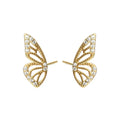 Dainty Pave Zircon Butterfly Jewelry Ear Cuff 925 Sterling Silver Fashion Stud Earrings Women