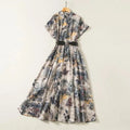 Spot Summer Dress New Ink Printing Shirt Skirt Design Feeling Long Light Familiar Style Plus Size Dress
