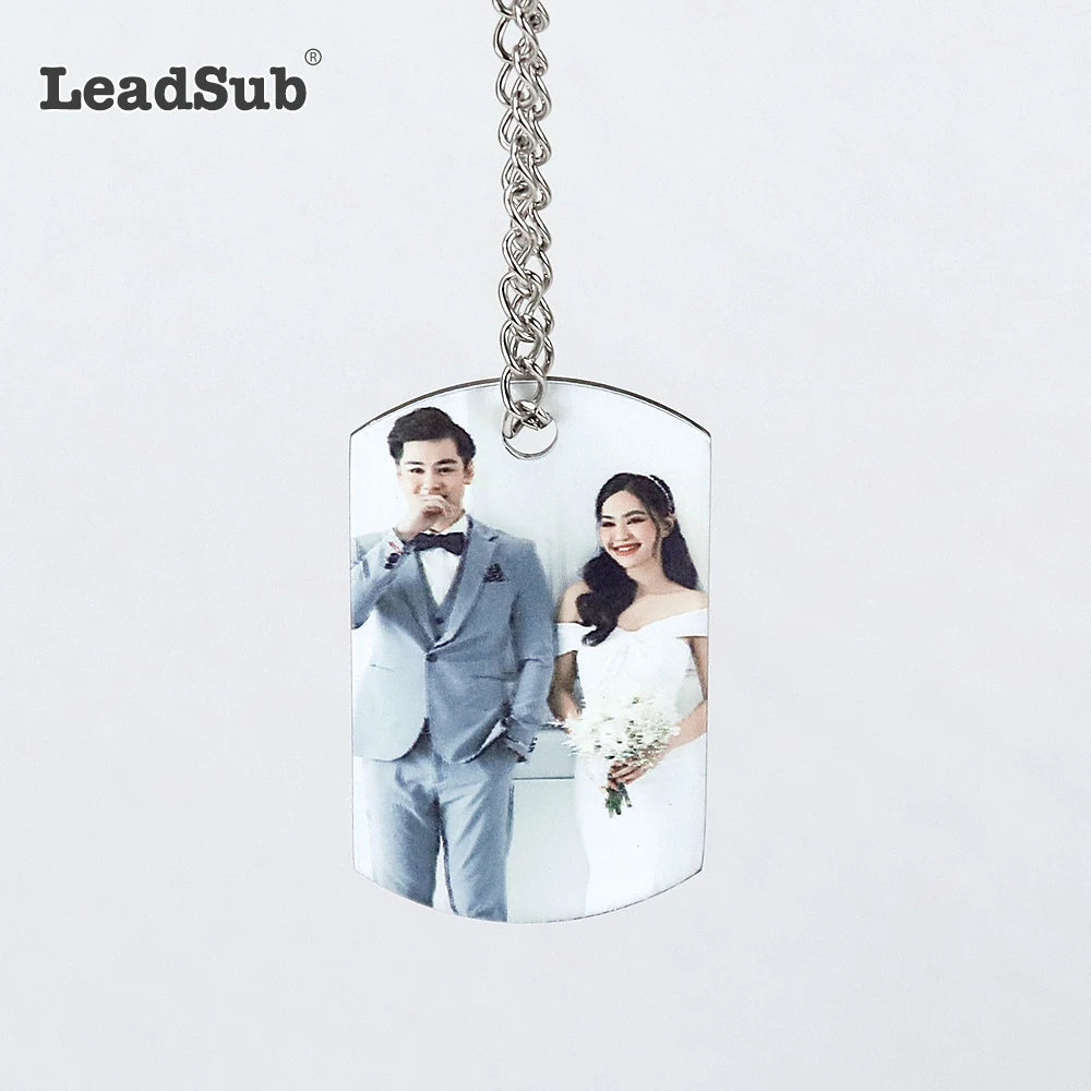 Leadsub Custom Personalized Wholesale Metal Necklace Stainless Steel Sublimation Blank Dogtag Dog Tag