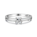 Simple Trendy Jewelry 925 Sterling Silver CZ Diamond Women Wedding Engagement Ring