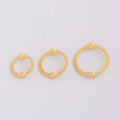 DIY Handmade Jewelry Accessories Pattern Round Bead Jump Ring 18K Gold Plated Brass Double Hole Jump Ring