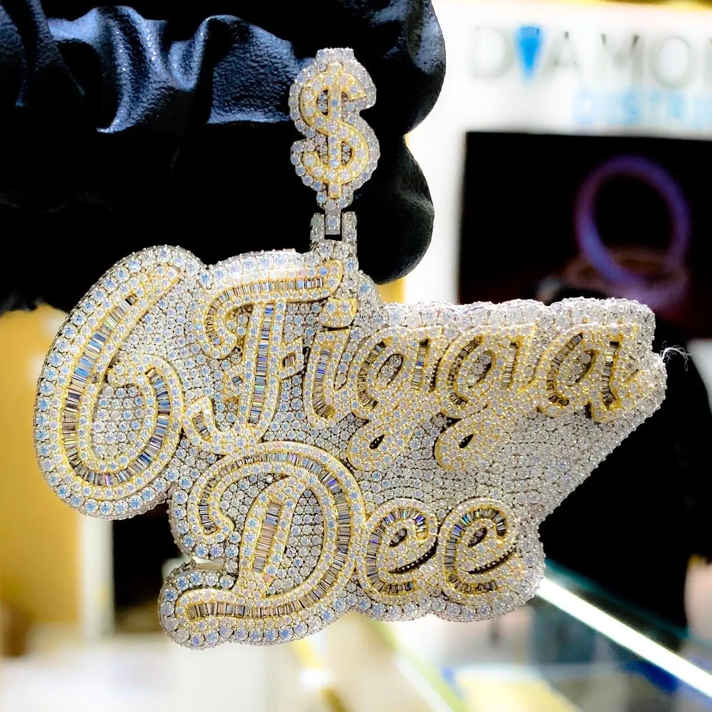 2022 New Design 14k Gold Hip Hop Jewelry 925 Silver Iced Out VVS Emerald Moissanite CVD Diamonds 3D Custom Letters Pendant