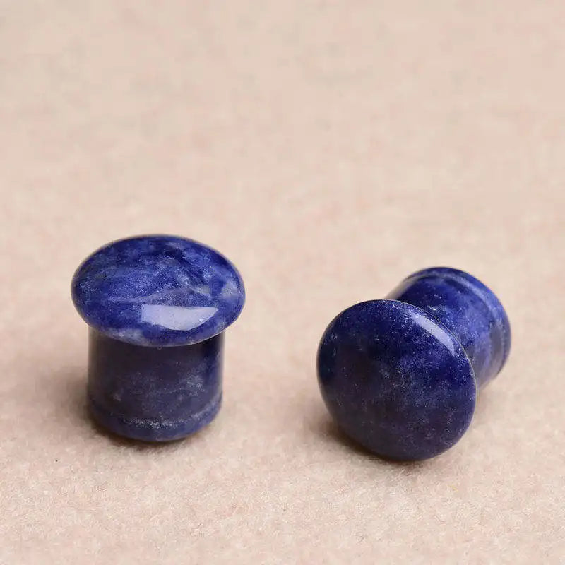 Hot Seller Sodalite Single Flare Plug With Groove Ear Plugs Tunnel Pierced Natural Stone Piercing Jewelry Wholesale