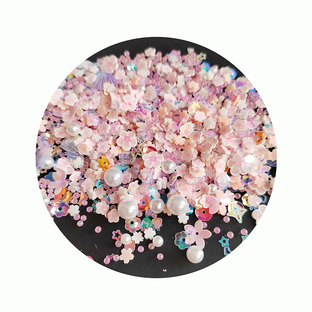 500g Nail Glitter Sequin Polymer Clay Mixed Flower Clay Slices Sprinkle for Nail Art Manicure Decor Slime Charms Supply