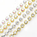 Don't Hook Clothes Rhinestone RoundCup Chain 3mm Glass Crystal AB Trim Sewing Wedding Dress Shoes Garment Accessories