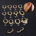 New Arrival Punk Spike CZ Heart Dangle Gold Hoop Huigge Earring  Auricle Jewelry Cartilage Tragus Lobe Ear Piercing