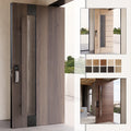 French Style Modern Design Provide Light Privacy Exterior House Timber Glazed Glass Inserted Main Entrance Front Doors MegaBDM