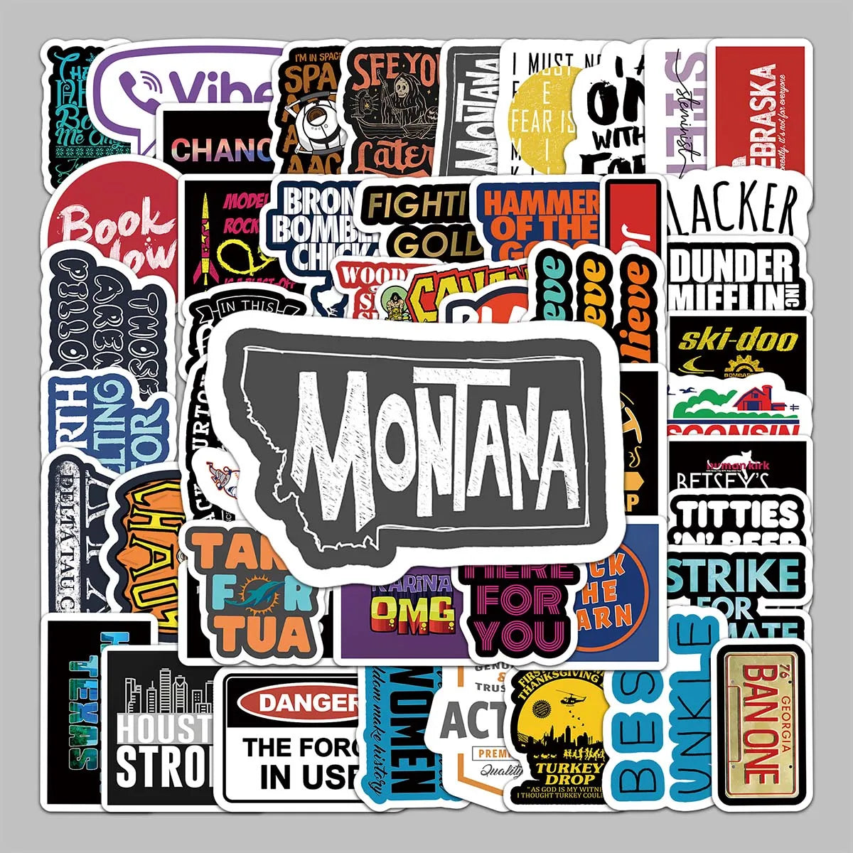 54PCS Factory Wholesale Cool Trend Personality Decoration Fun Alphabet Stickers Hand Ledger Desktop Guitar Laptop Stickers