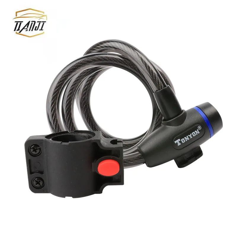 TONYON Steel Cable Universal Protective Bicycle Anti Theft Lock Wheel Coil Cable Stainless Steel with 2 Key for Bike OEM/ODM
