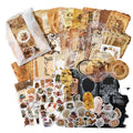 200pcs/pack Sample Data Space-Time Handwriting Series Artistic Retro Style Notebook DIY Decorative Collage Base Paper 4 Models