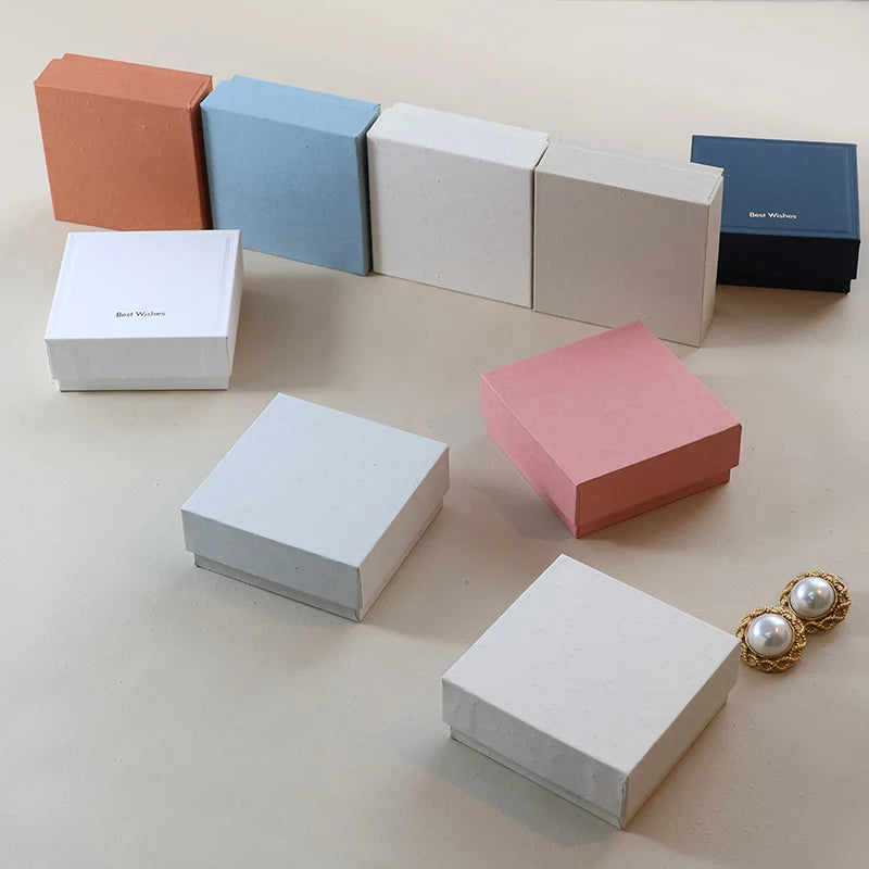 Milan Ready to Ship Luxury Custom logo Kraft Cardboard Gift Box Packaging Box with Lid for Jewelry