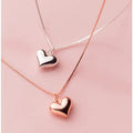 Love Heart Pendant Rose Gold Plated Chain Statement 925 Sterling Silver Necklaces Fine Jewelry for Women Girlfriend