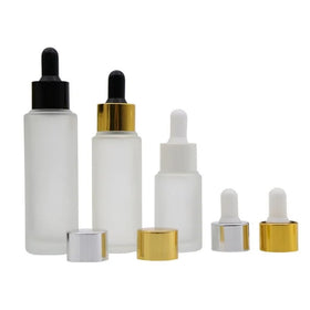 Frsoted Glass Dropper Bottle 20ml 30ml 40ml 50ml 60ml 80ml 100ml Cosmetic Skin Care Serum Packaging Essential Oil Bottles