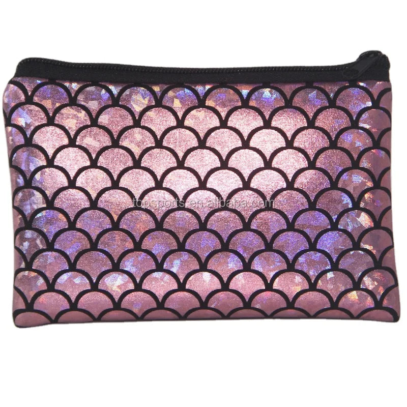 Mermaid Pearlized Shimmering Waterproof Neoprene Pencil Case Ladies Cosmetic Bag