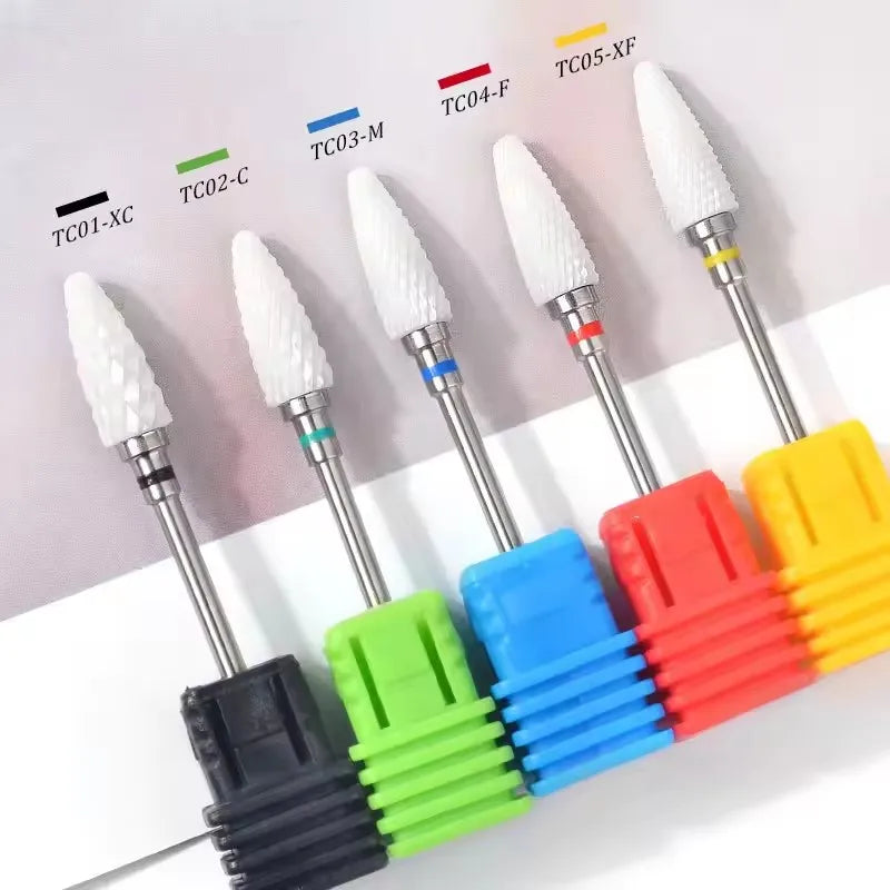 Ceramic Nail Drill Bits Milling Cutter Nail Files Grinding Head Electric Pedicure Manicure Polish Cuticle Clean Nail Tool