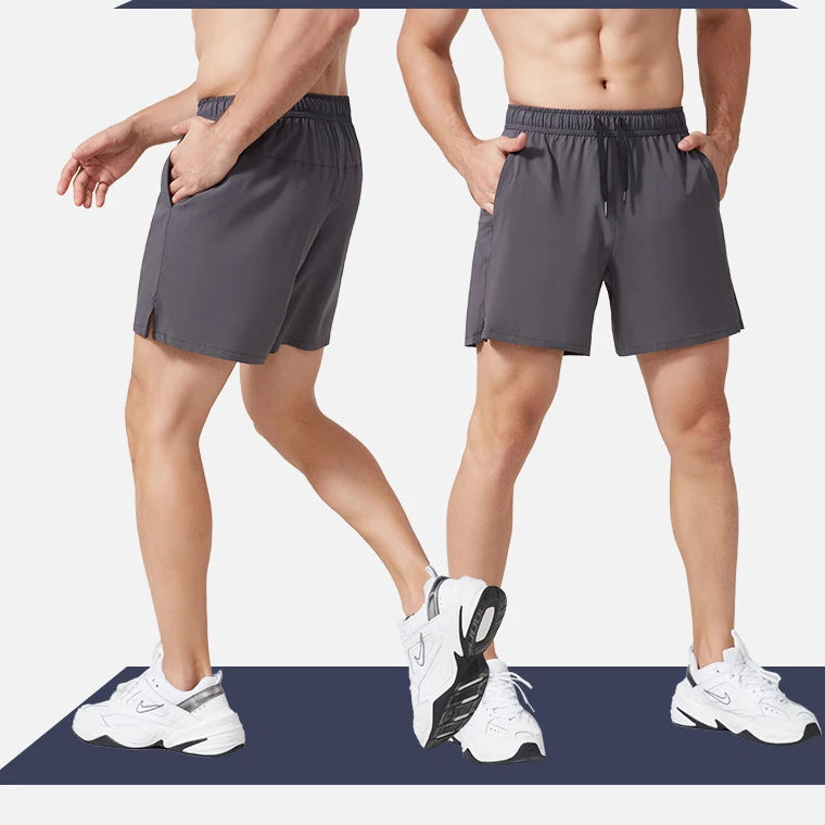 ESH-026 Breathable Drawstring Solid Quick Dry Anti-wrinkle Gym Shorts for Men Fitness Training Running Golf Shorts