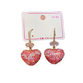 Fashion Hot Sale Diamond Heart Drop Earring Charm Lovely Red Cherry Stud Earring for Women Destiny Jewelry Diamond Earrings