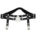Rock Girl Sexy Studded Star Leather Garter Rivet Punk Goth Harajuku Handmade Garter Belt Leg Ring Fashion Accessory Ankle Chain