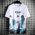 Ice Silk Short Sleeve T-shirt Men's Summer Tops Tees Harajuku Printing Loose Shirt Men Bottoming Shirt Top Clothes 2023 New
