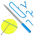 Telextent Professional 16ft Disc Golf Pole Retriever Stainless Steel Retractable Shaft with 4 Heads Outdoor Sports Equipment
