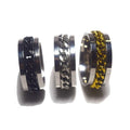 8mm Wide Stainless Steel Rotating Spinner Chain Finger Ring Men Fidget Gear Spin Beer Bottle Opener Rings Rotatable Men Jewelry