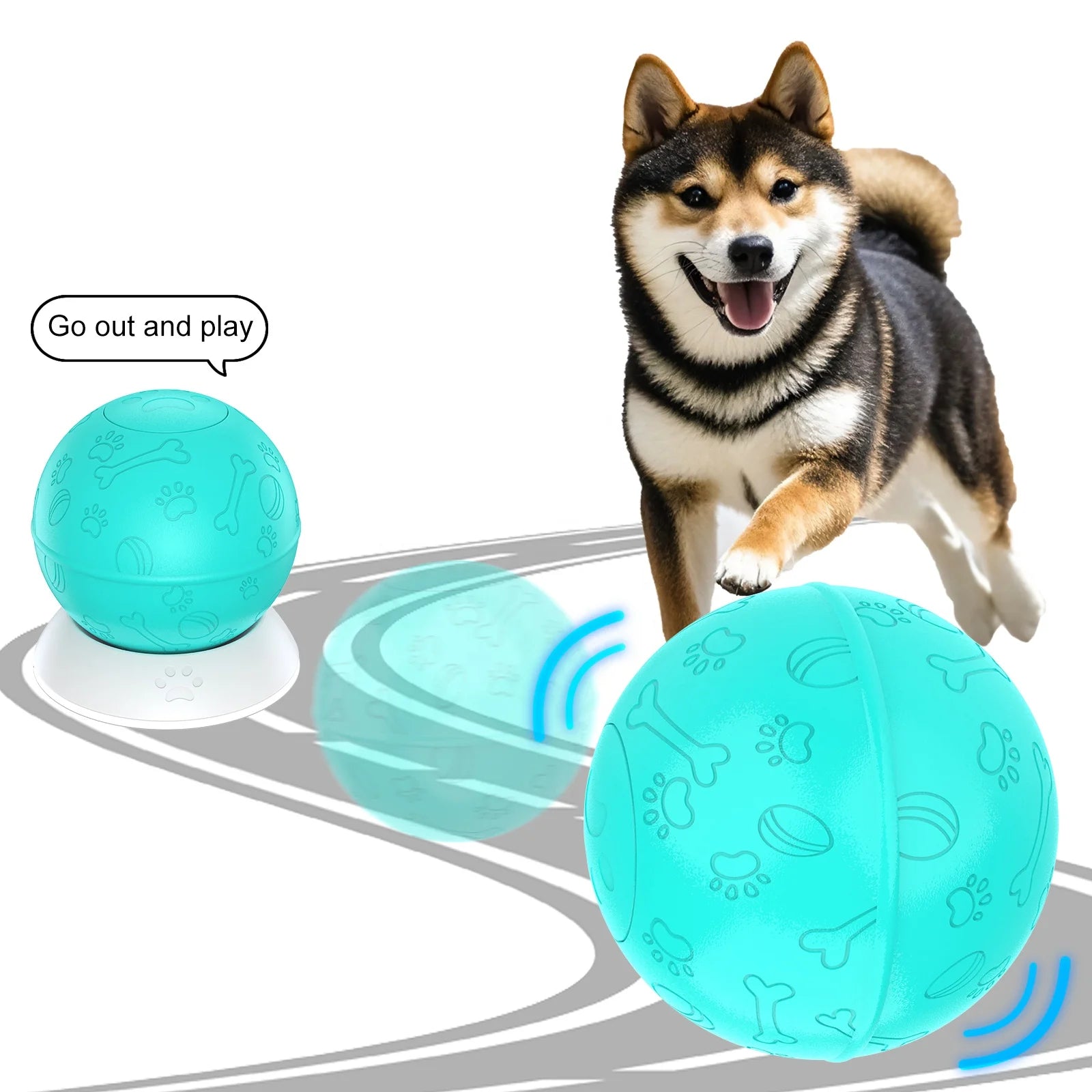 New Unique Multi Colors Luxury Waterproof Sustainable and Rechargeable Smart Pet Automatic Rolling Ball With Recording Function