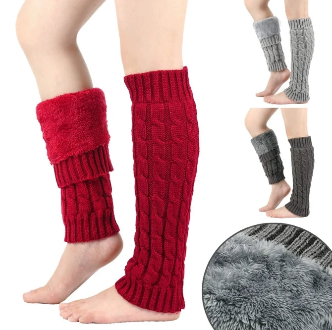 Factory  Winter Fleece Lined Leg Warmer for Women Skating Leg Warmer Long Boot Socks for Women Skating Gift for Wife Daughter