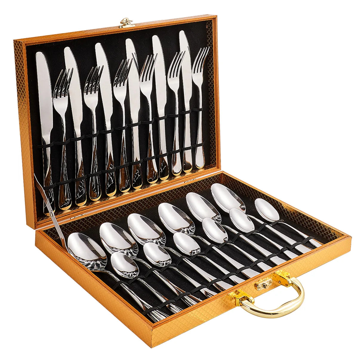 New Product Knife Fork Spoon Set Custom 24 Pcs Stainless Steel Flatware Set