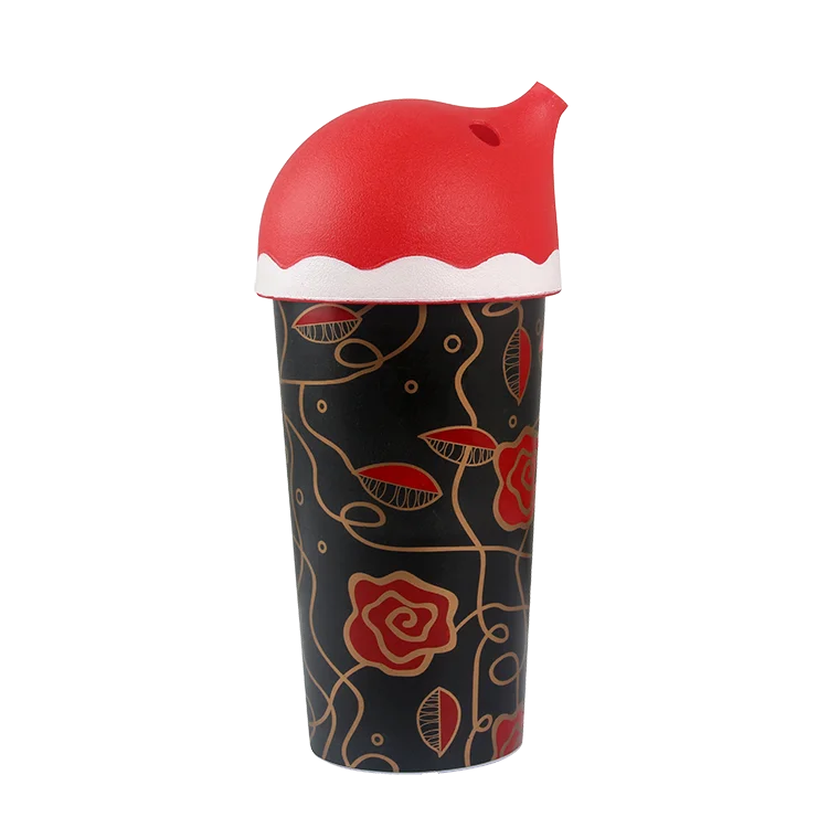 Printed Christmas Cartoon Santa Tumbler Party Decoration Eco Friendly Christmas Reusable Drink Coffee Cups
