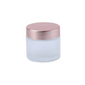 Luxury Rose Gold Screw Lid Glass Jar 10g 50ml Refillable Round clear Frosted Empty Eye Face Cream Glass Cosmetic Jar