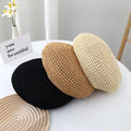 MIO Beret Hat for Women French Style Latest Design Beret Caps Yellow Summer Spring Hat British Style for Women Hollow Breathable