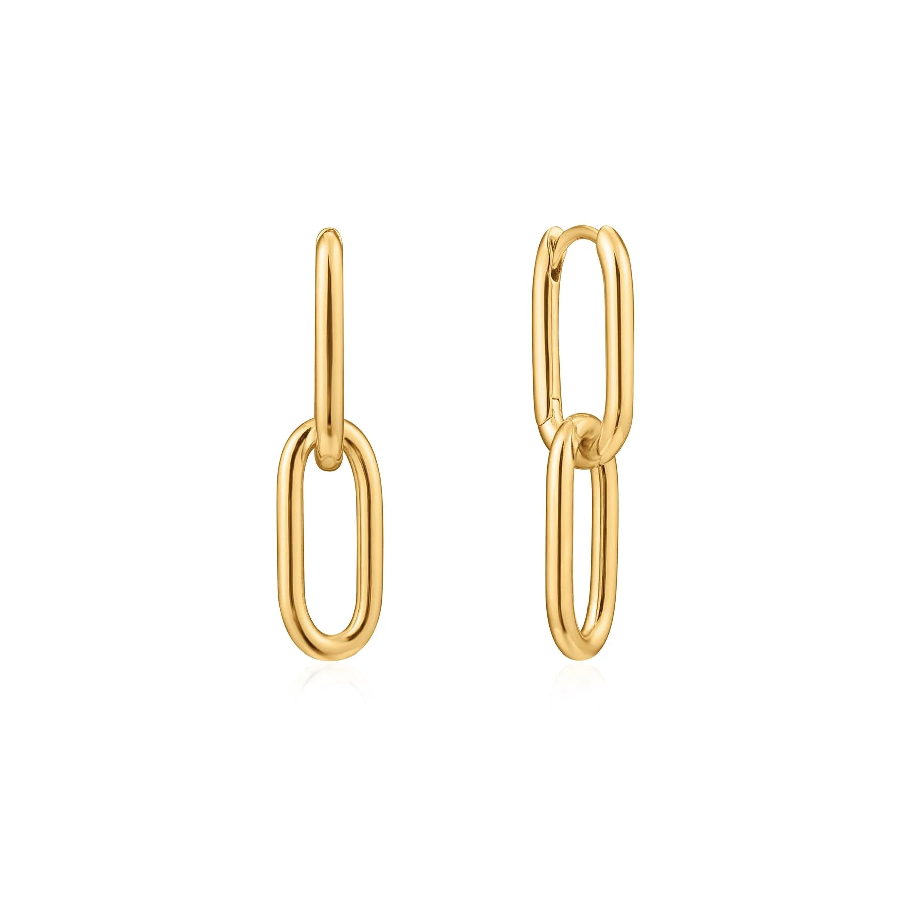 Gemnel Jewelry 925 Silver Minimalist Gold Cable Link Studs Earrings