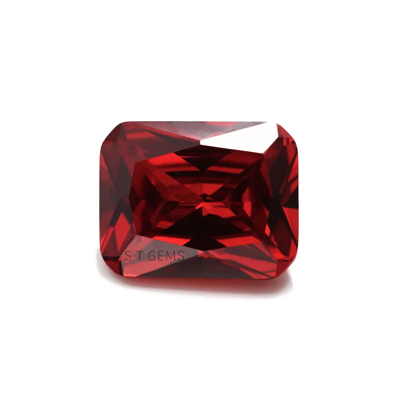 Wuzhou Hot Sale Garnet Cushion Cut Rectangle Shape Cubic Zirconia Stones