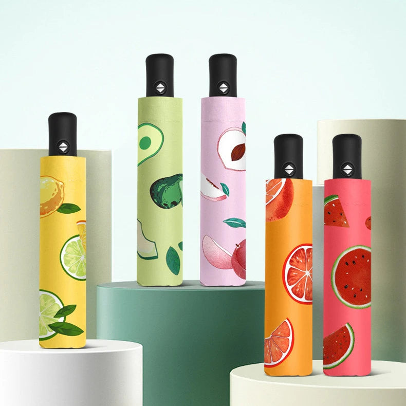 Auto Open & Close 3-Folding Compact Windproof Umbrella with Custom Logo New Design Foldable Umbrella