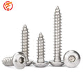 304 SS Hex Socket Button Head Tapping Screws DIN7380 Flanged Pan Head Self Tapping Screws Hardware Fasteners Wholesale